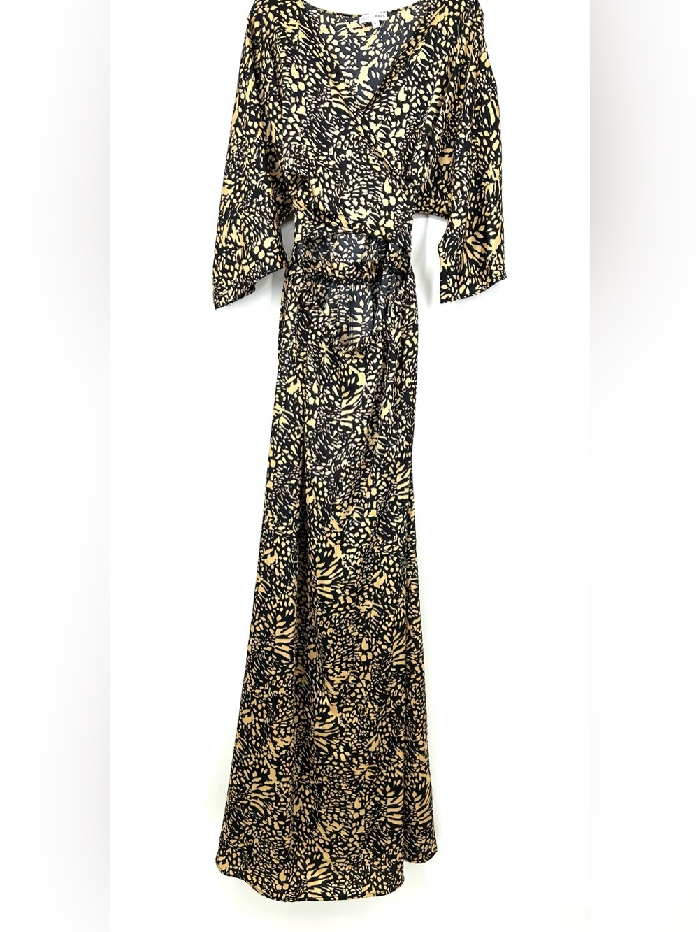 Baltic Born Morlana Maxi Dress Black Tan Animal Print